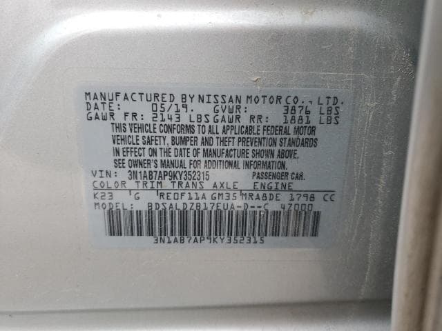 2019 NISSAN SENTRA 12