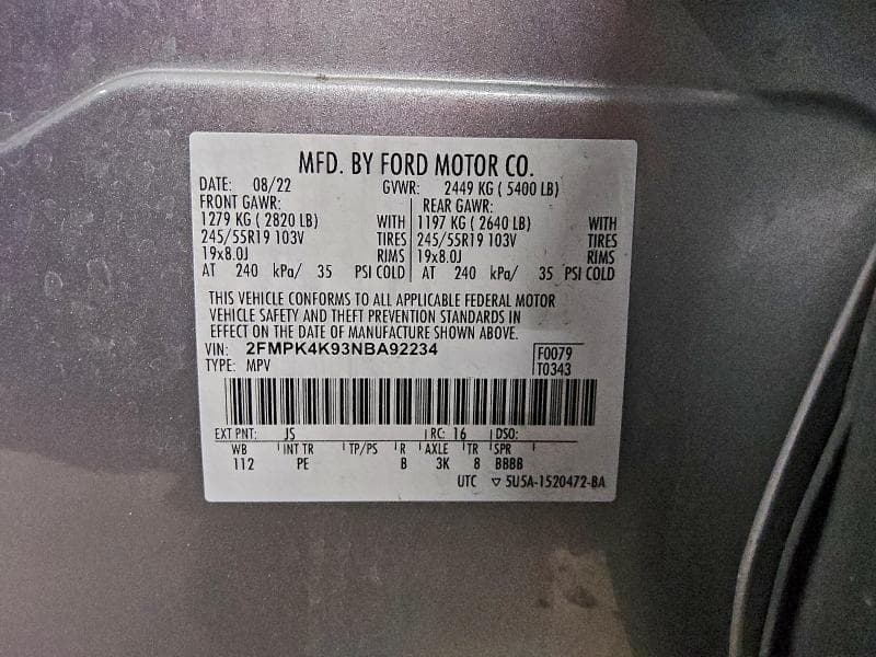 2022 FORD EDGE TITANIUM 12