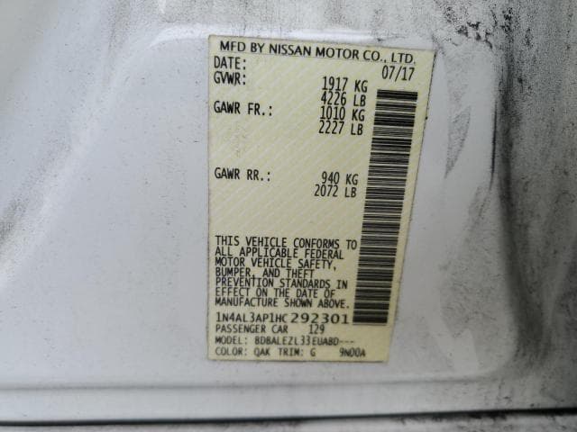2017 NISSAN ALTIMA 12