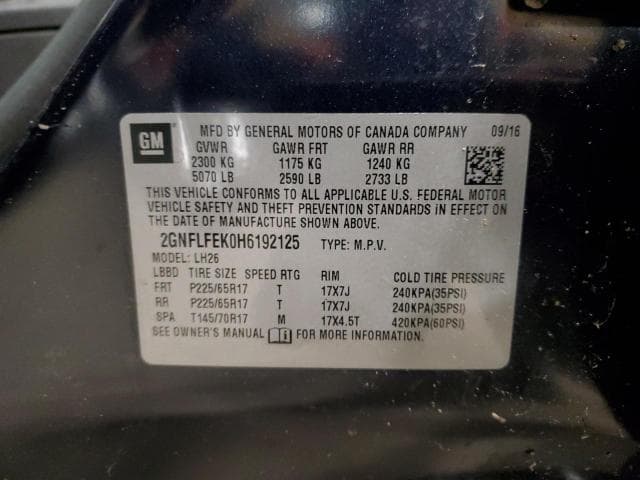 2017 CHEVROLET EQUINOX LT 13