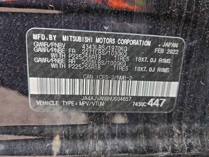 2022 MITSUBISHI RVR SE 12