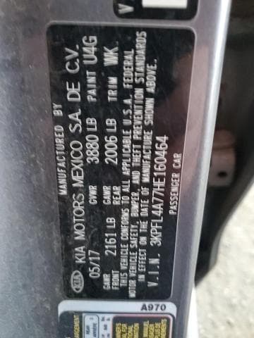 2017 KIA FORTE LX 12