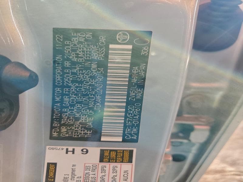 2022 TOYOTA PRIUS NIGHT SHADE 12