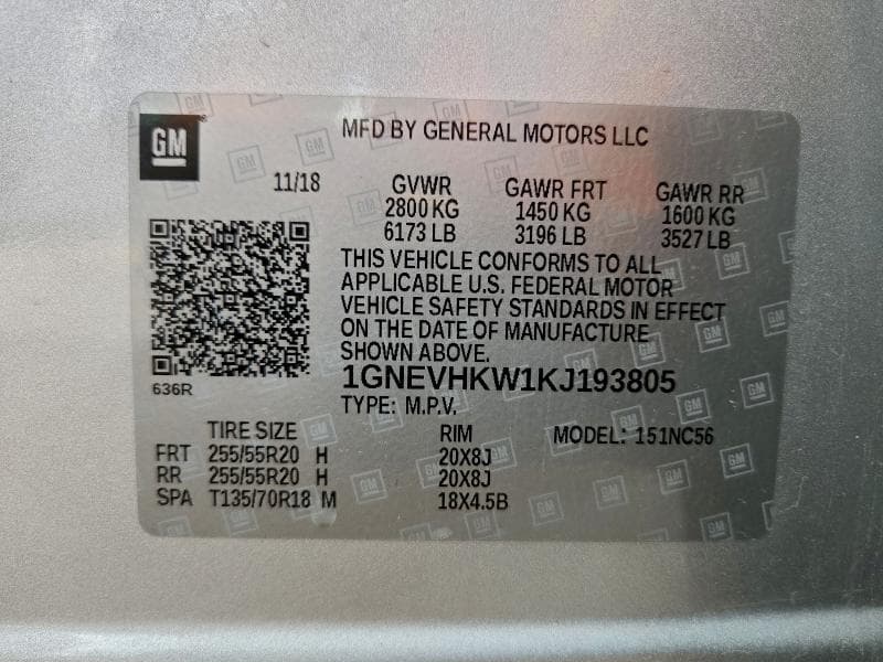 2019 CHEVROLET TRAVERSE LT 13