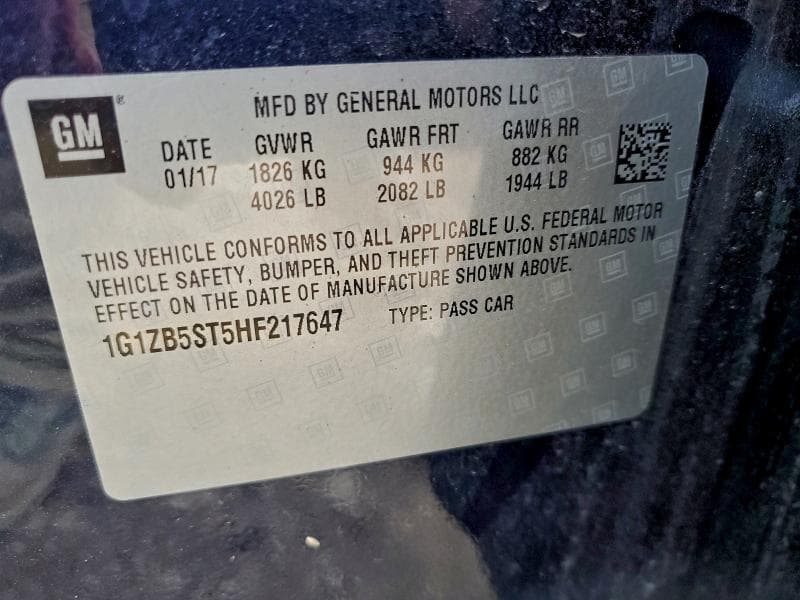 2017 CHEVROLET MALIBU LS 12