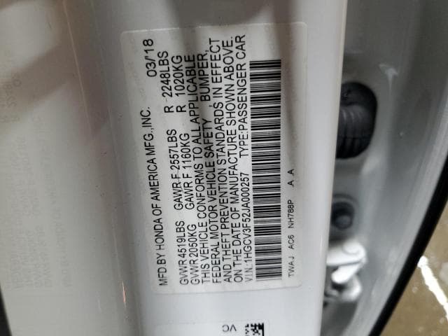 2018 HONDA ACCORD HYBRID EXL 12