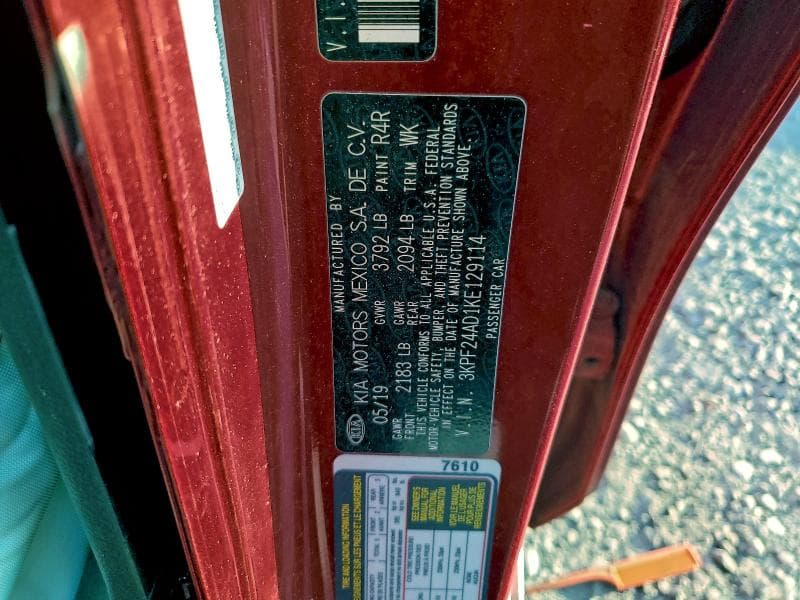 2019 KIA FORTE 12