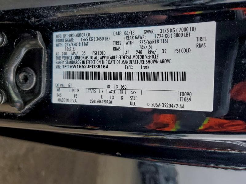 2018 FORD F150 SUPERCREW 12