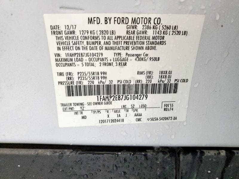 2018 FORD TAURUS SEL 13