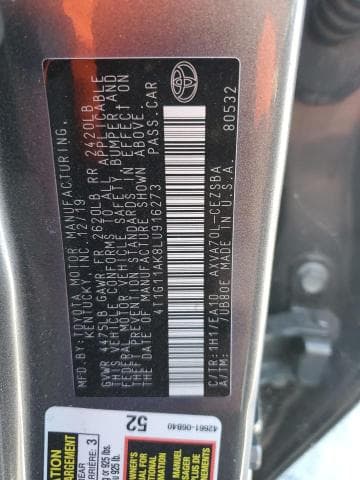 2020 TOYOTA CAMRY SE 13