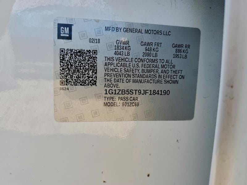 2018 CHEVROLET MALIBU LS 12