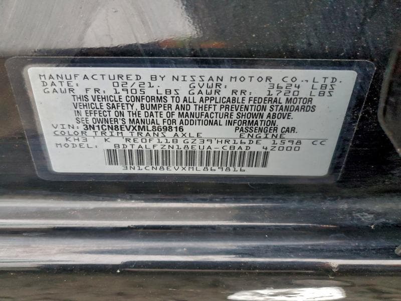2021 NISSAN VERSA SV 12