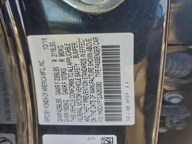 2018 HONDA ACCORD LX 12