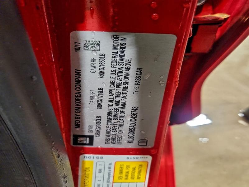 2018 CHEVROLET SPARK 1LT 12