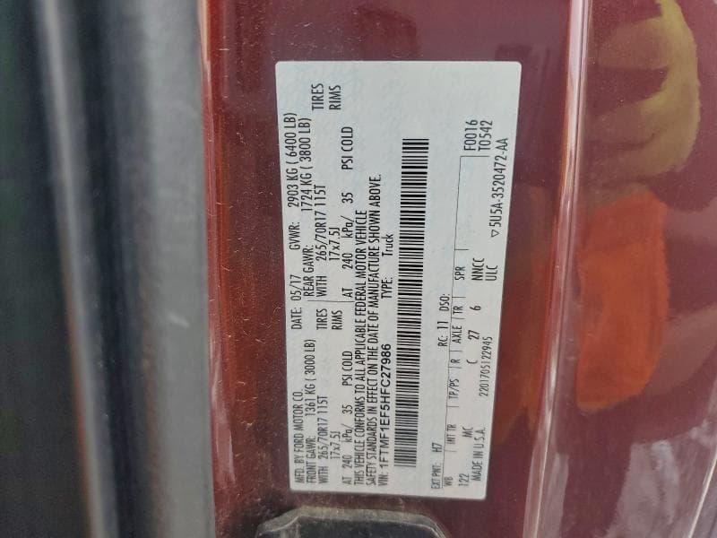 2017 FORD F150 12