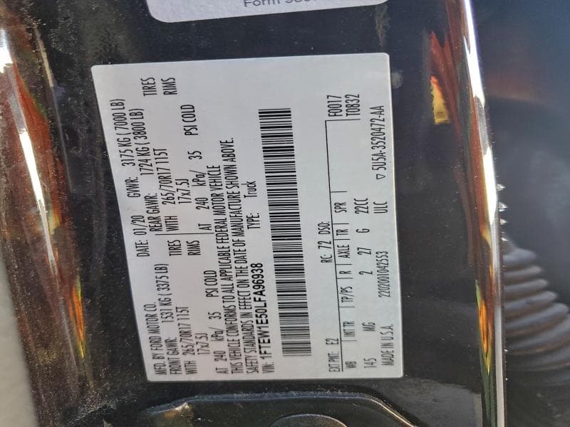 2020 FORD F150 SUPERCREW 13