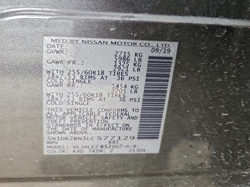 2020 NISSAN PATHFINDER SV 13