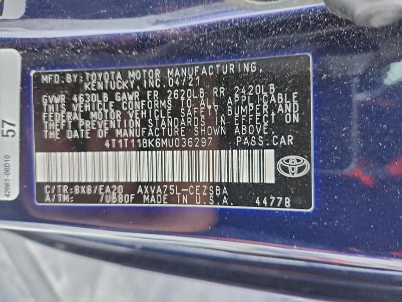 2021 TOYOTA CAMRY SE 13