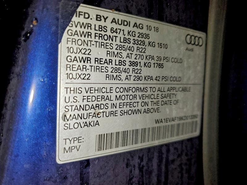 2019 AUDI Q8 PREMIUM PLUS S-LINE 13