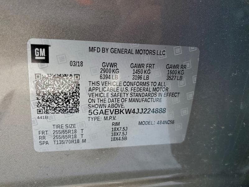 2018 BUICK ENCLAVE PREMIUM 13