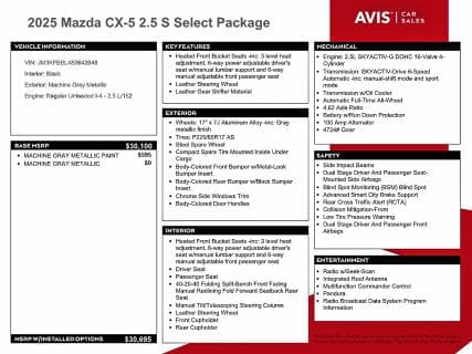 2025 MAZDA CX-5 SELECT 12