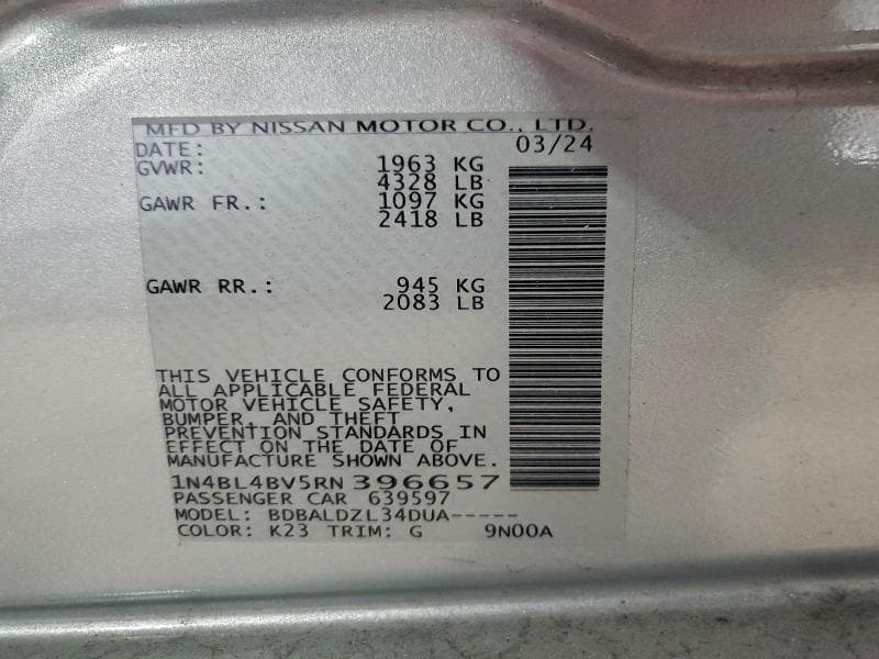 2024 NISSAN ALTIMA S 12