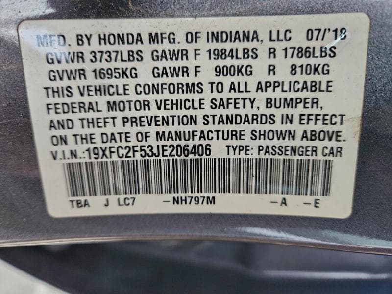2018 HONDA CIVIC LX 12