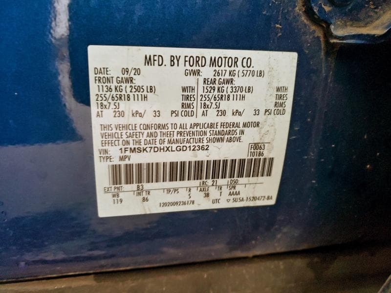 2020 FORD EXPLORER XLT 13