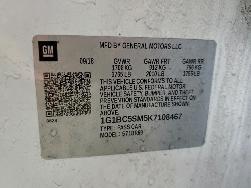 2019 CHEVROLET CRUZE LS 12