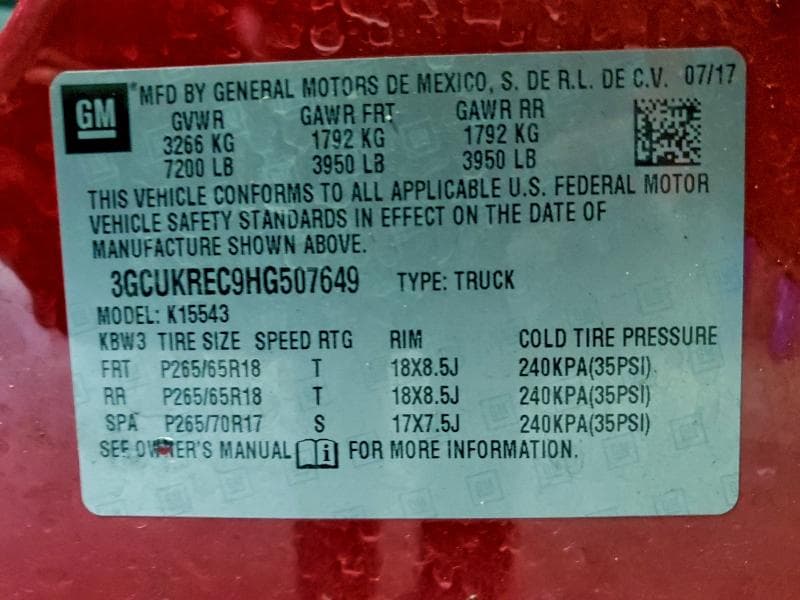 2017 CHEVROLET SILVERADO K1500 LT 13