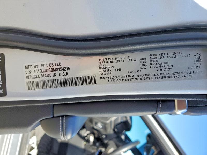 2021 JEEP GRAND CHEROKEE L OVERLAND L OVERLAND 13