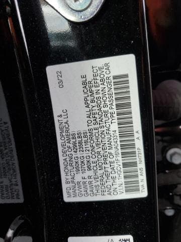 2022 HONDA ACCORD LX LX 13