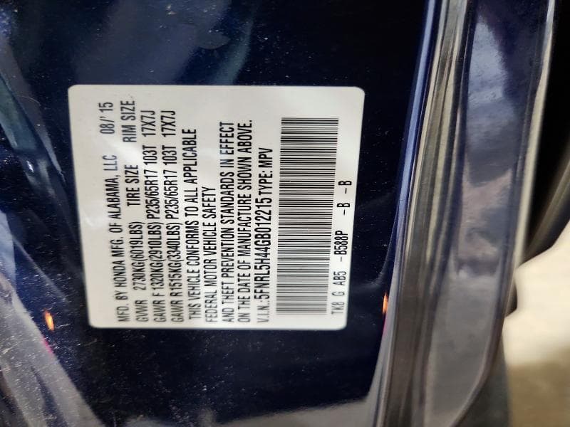 2016 HONDA ODYSSEY EX EX 13