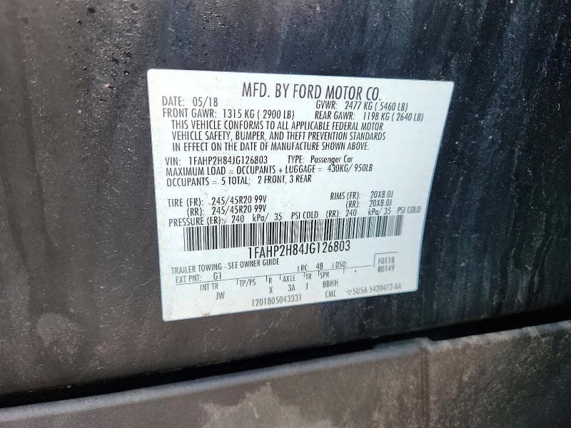 2018 FORD TAURUS SEL 13