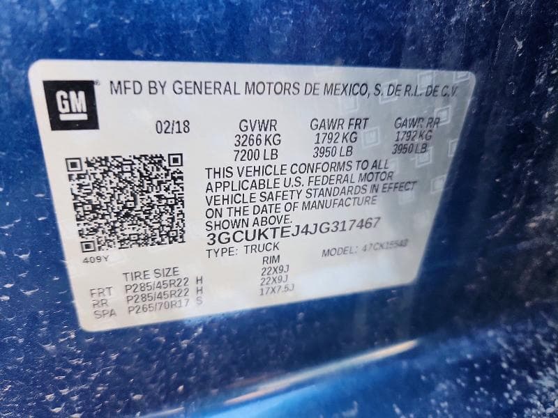 2018 CHEVROLET SILVERADO K1500 HIGH COUNTRY 12