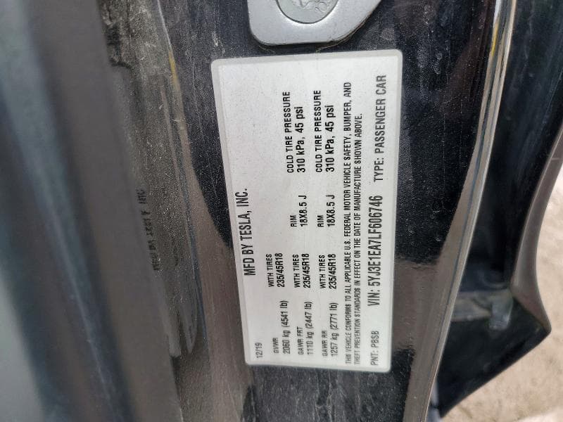 2020 TESLA MODEL 3 12