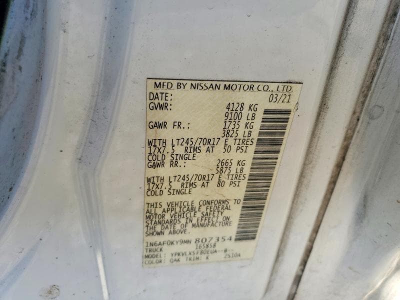 2021 NISSAN NV 2500 HD SV 2500 HD SV 13