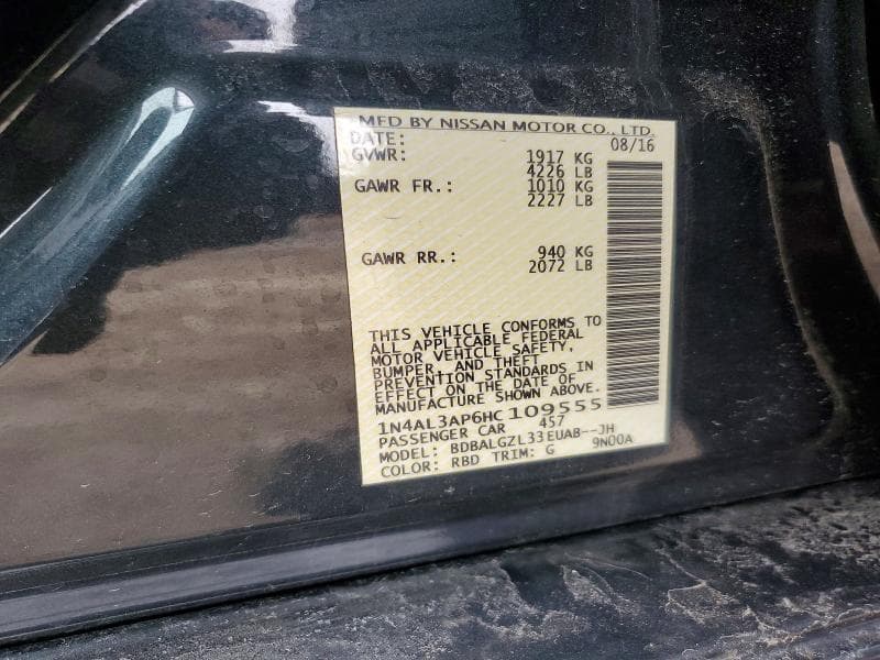 2017 NISSAN ALTIMA 2.5 S 2.5 S 12