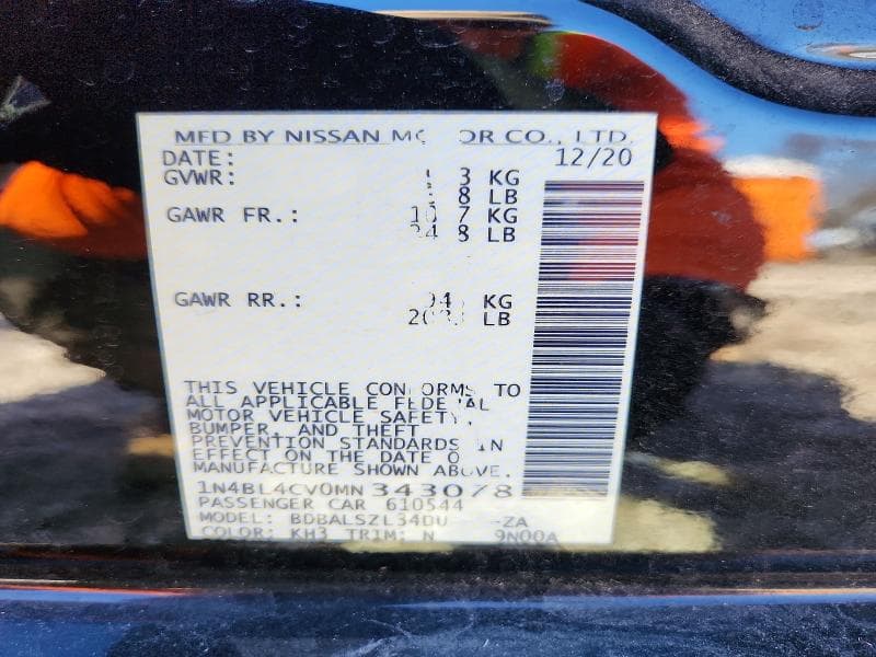 2021 NISSAN ALTIMA 2.5 SR 2.5 SR 13