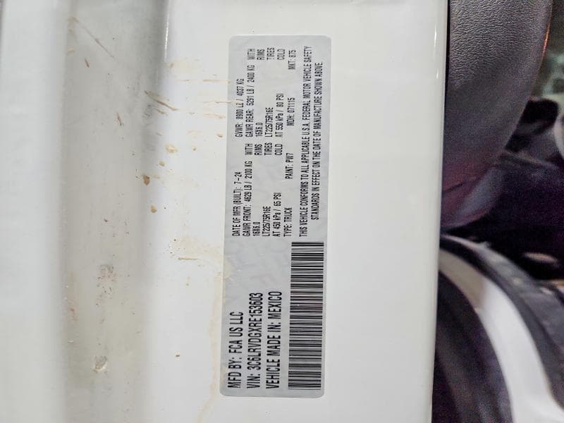 2024 RAM PROMASTER 2500 2500 HIGH 14