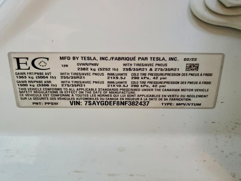 2022 TESLA MODEL Y 14