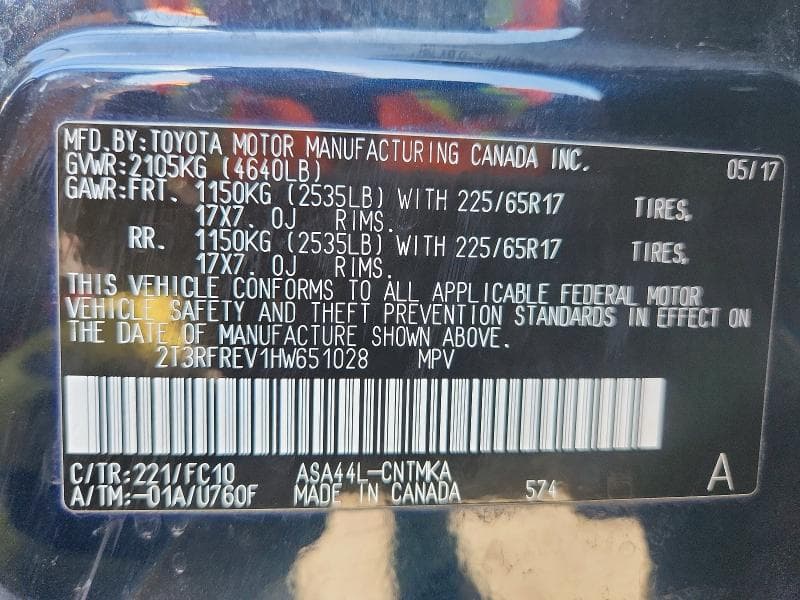 2017 TOYOTA RAV4 XLE 13