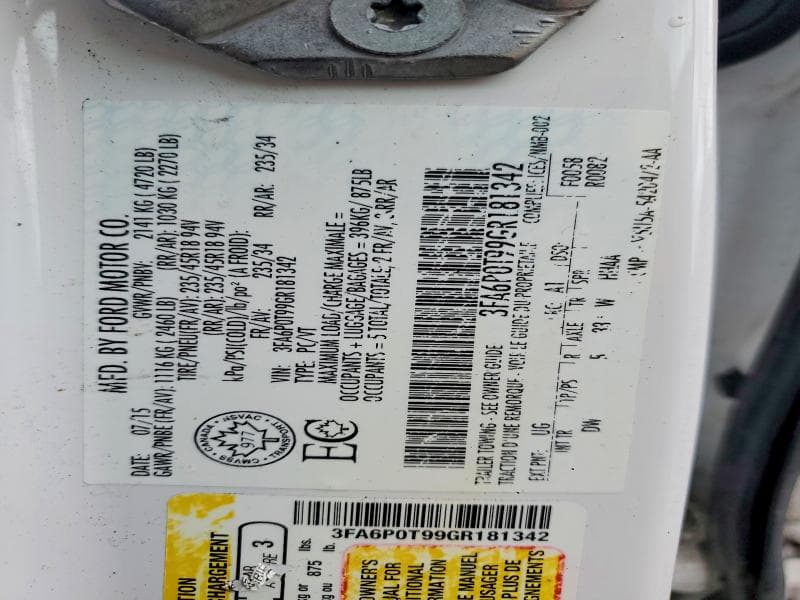 2016 FORD FUSION SE SE 12