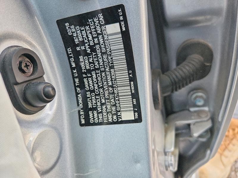 2018 HONDA CIVIC EXL EXL 12