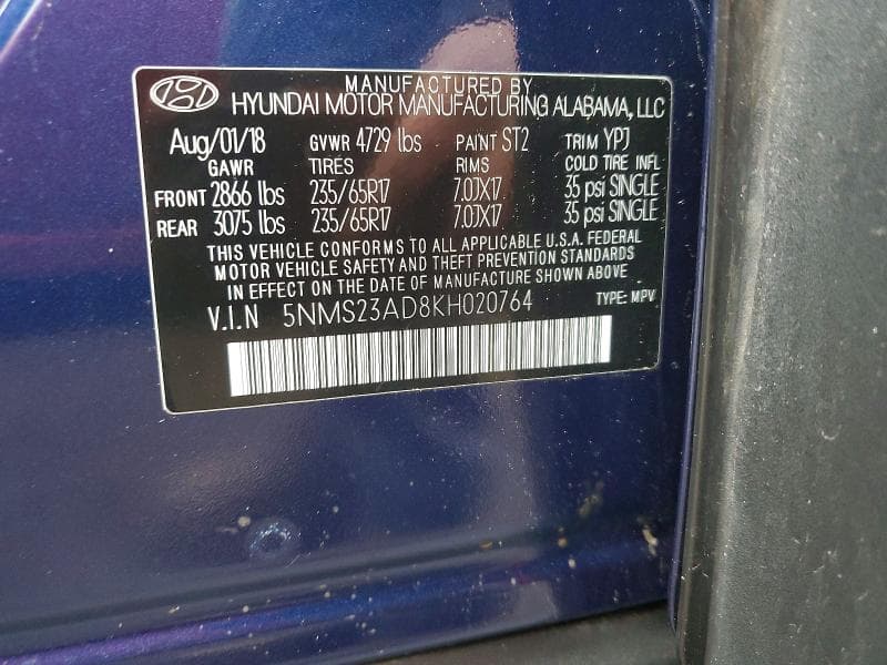 2019 HYUNDAI SANTA FE SE 13