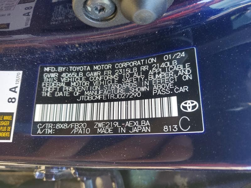 2024 TOYOTA COROLLA HYBRID LE 13