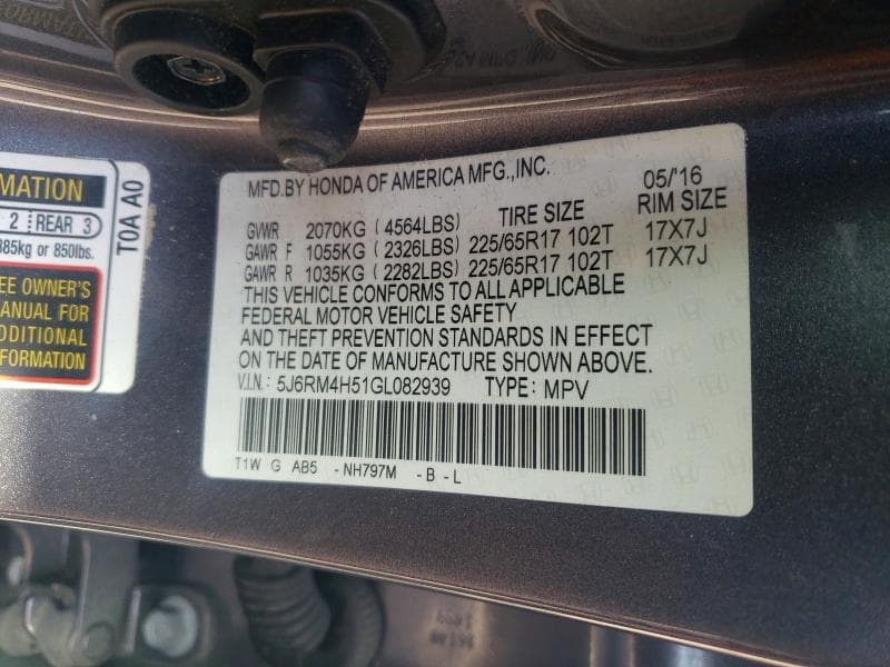 2016 HONDA CR-V EX EX 13