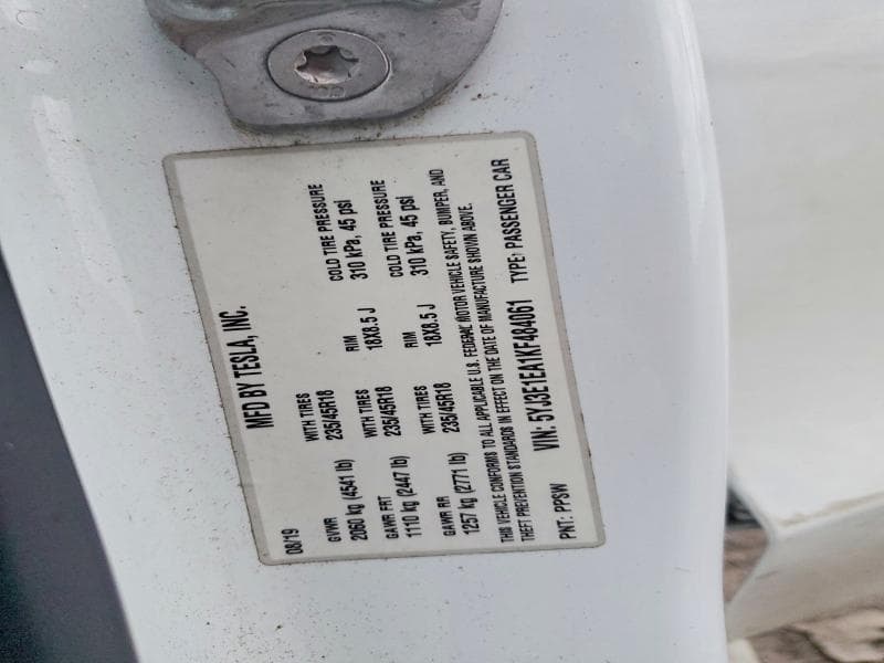2019 TESLA MODEL 3 12