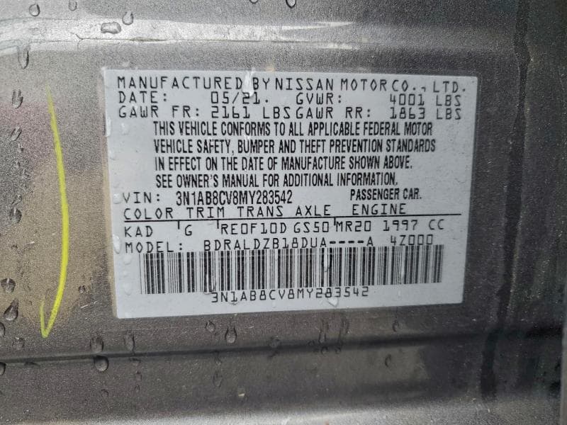 2021 NISSAN SENTRA SV SV 12