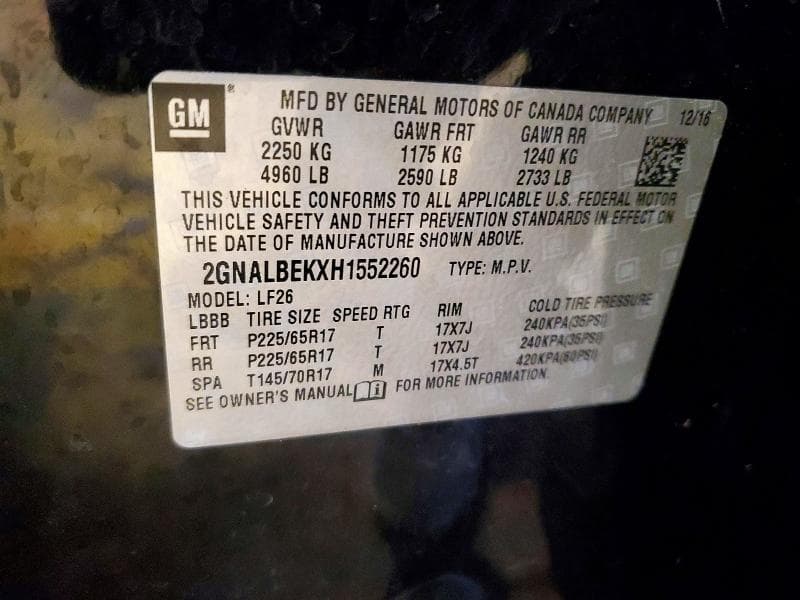 2017 CHEVROLET EQUINOX LS 12